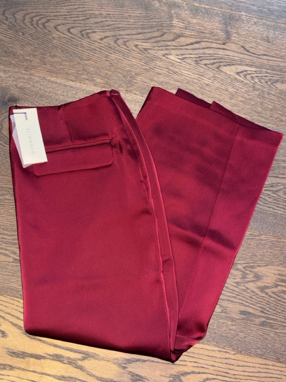 Dynamite Deep Wine Satin Dress Skirt